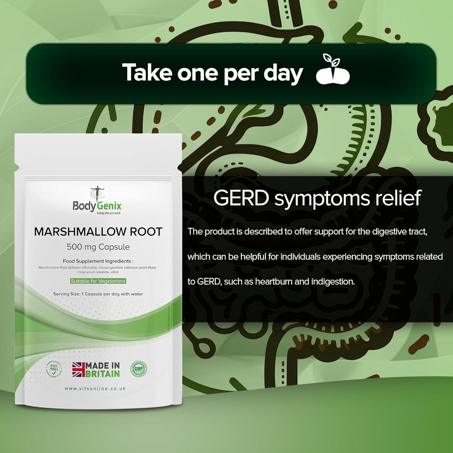 Bodygenix Marshmallow Root 500mg caps Respiratory COUGHS IBS (30) 1