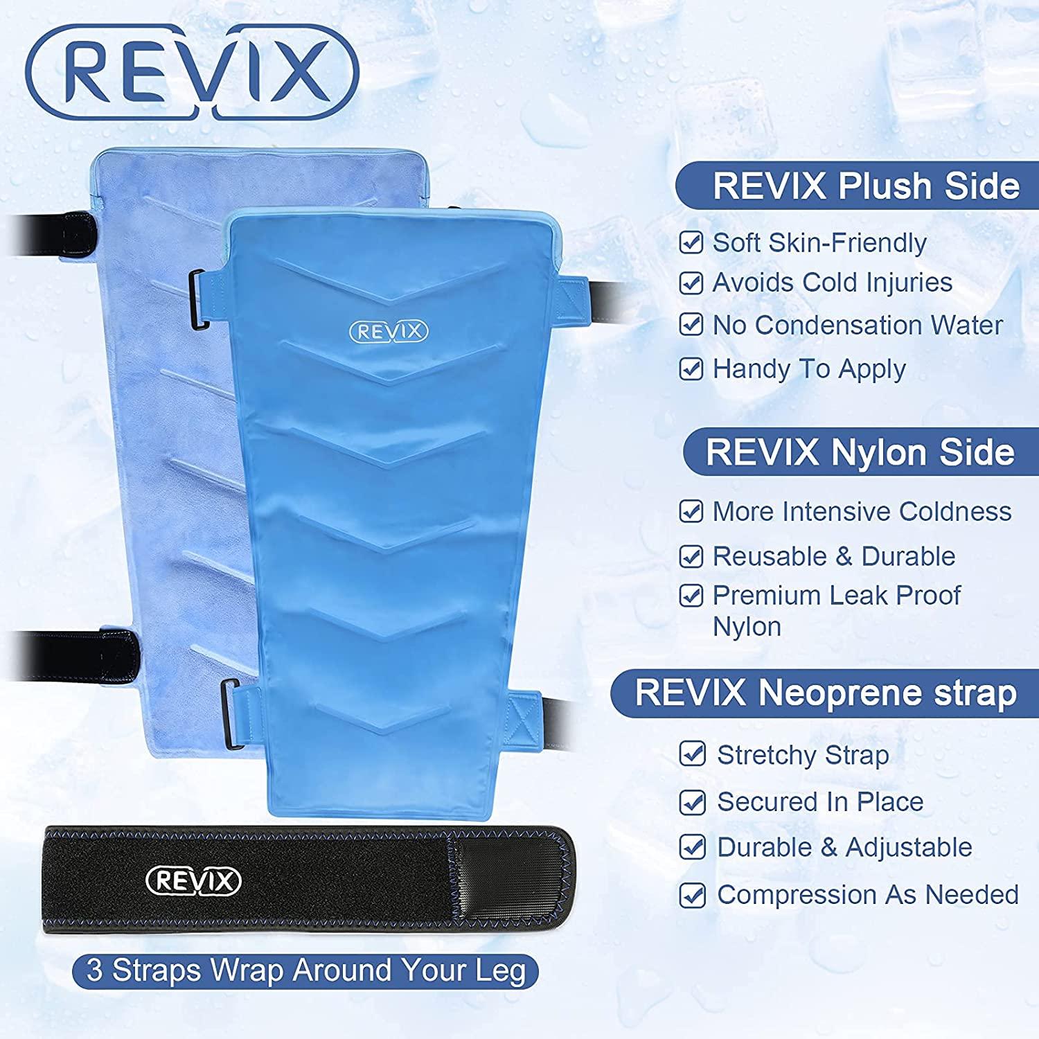 REVIX Large Gel Ice Pack for Injuries Reusable Cold Compress for Leg