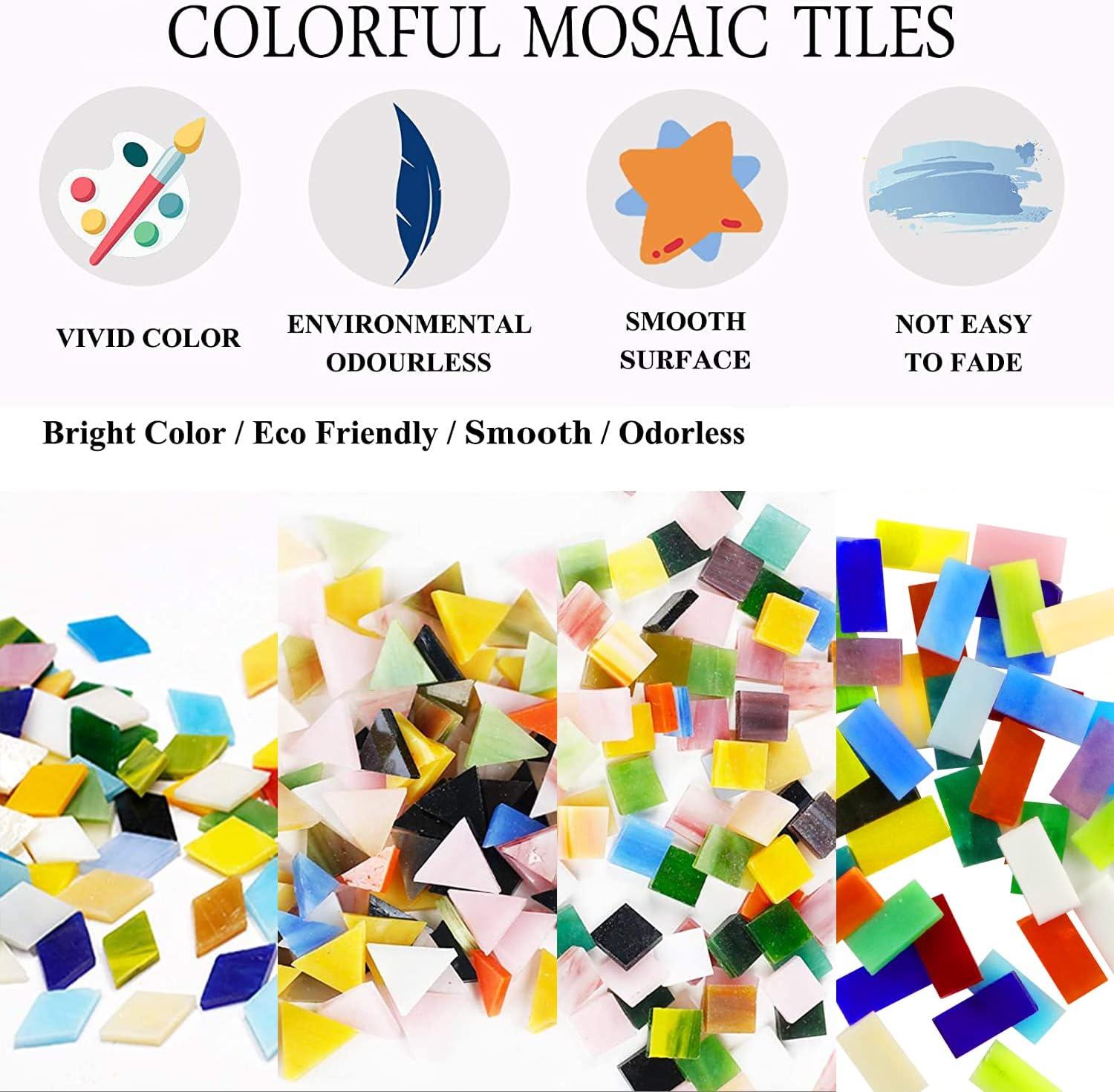 Csdtylh 1100 Pcs Mosaic Tiles Glass Mosaic Tiles for Crafts Bulk Stained  Mosaic Glass Pieces Mosaic Supplies for Home Decoration Art Crafts DIY  Projects Opaque (Mixed Shape) Opaque Mixed shape