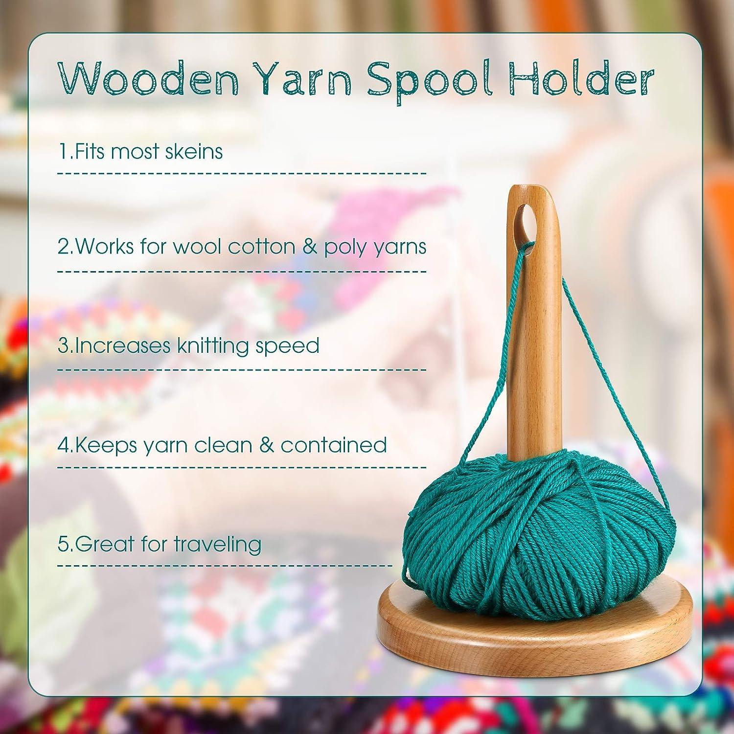 Wood Yarn Holder for Knitting Crochet Wooden Frame with Hole in
