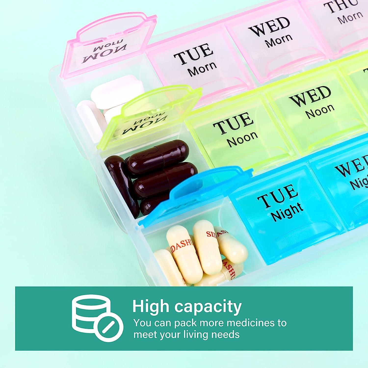 7 Day Pill Box Large Compartments Moisture-Proof Pill Case Medication  Reminder Portable Travel Container for Vitamins Fish Oil Compartments  Supplements - China Medicine Box Organizer, Pill Case