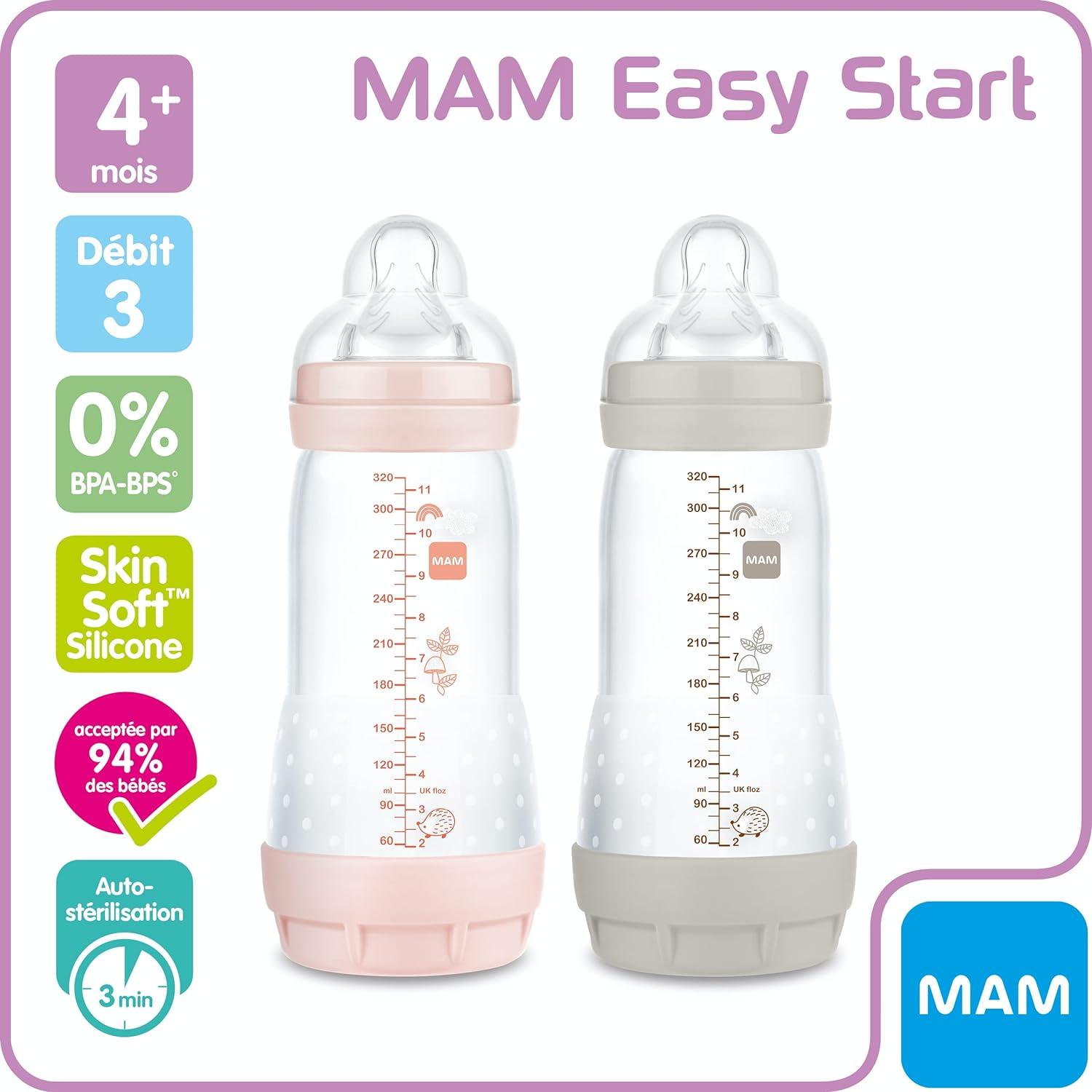 MAM Easy Start Anti-Colic Self-Sterilising Baby Bottle, Pack Of 2 160ml Assorted - View #4