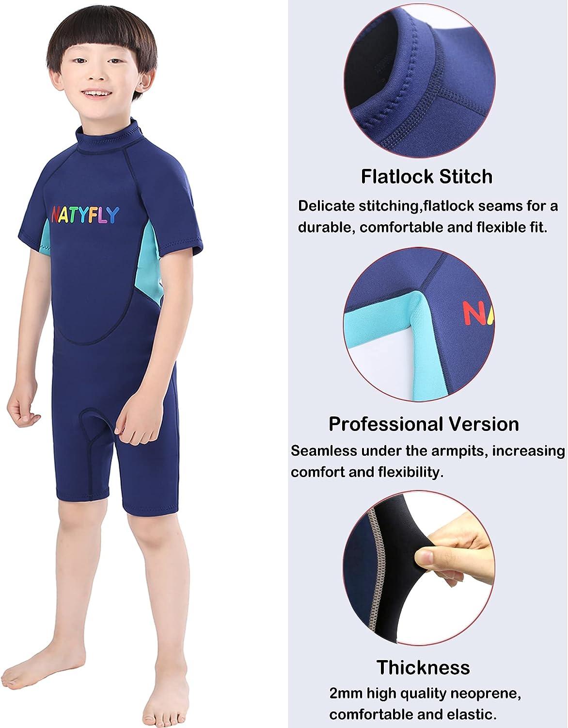 The Wetsuit Factory Kids 2.5mm neoprene Shorty Blue/Red