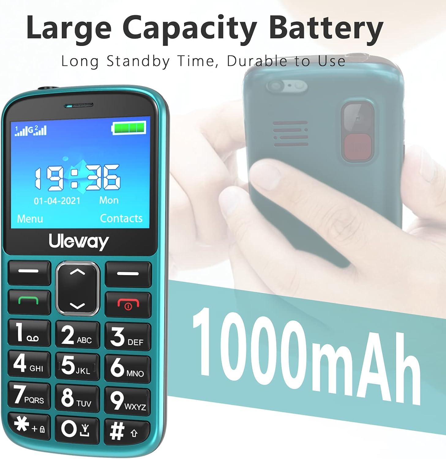 Uleway Big Button Mobile Phone for Elderly Dual Sim Unlocked SOS Emergency Button Hearing
