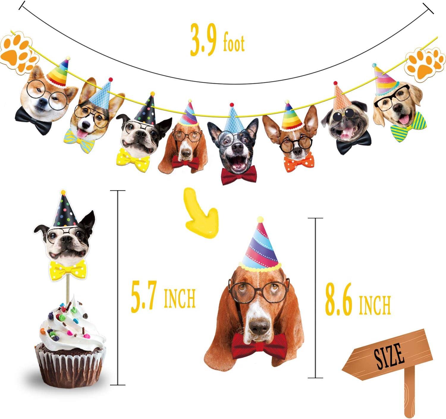 Duraaamo 8 Pack Dog Party Banner - Pink Paw Print Paper Garland For Pet Birthday, Baby Shower, Let's Pawty Decorations 3 thumbnail image