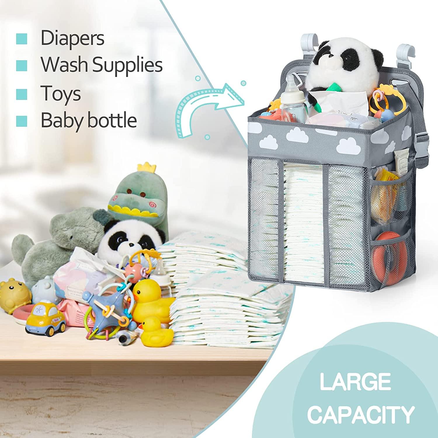 Mloong Diaper Caddy, Hanging Diaper Organizer for Changing Table