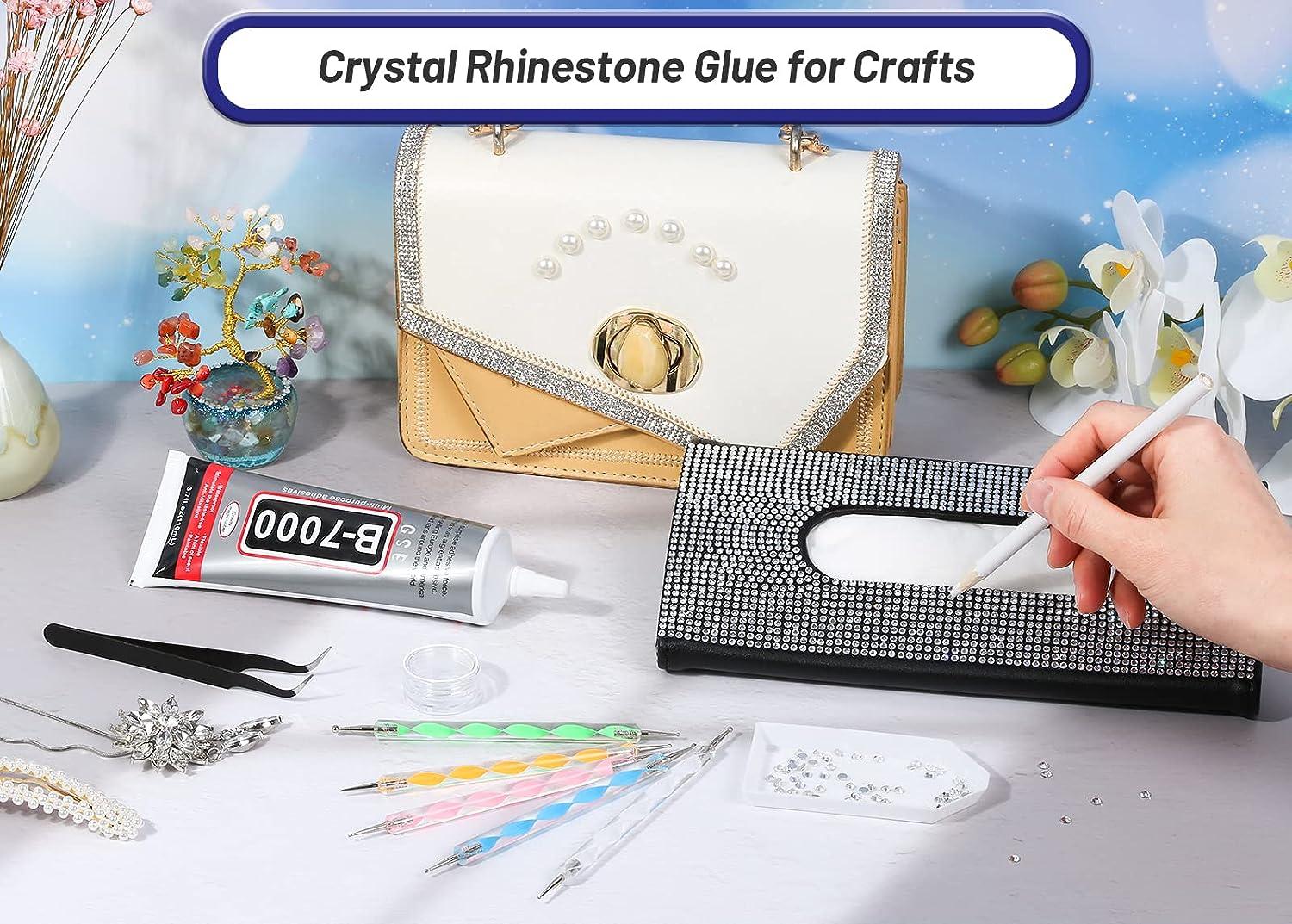 Upgrade B-7000 Crystal Rhinestone Jewelry Glue Clear, 110ml 3.7 fl oz Craft  Glue Craft Adhesive Fabric Super Repair Glue with Precision Tips Multi  Dotting Stylus for Nail Art,Jewelry,Phone Repair. 110ml/3.7 oz