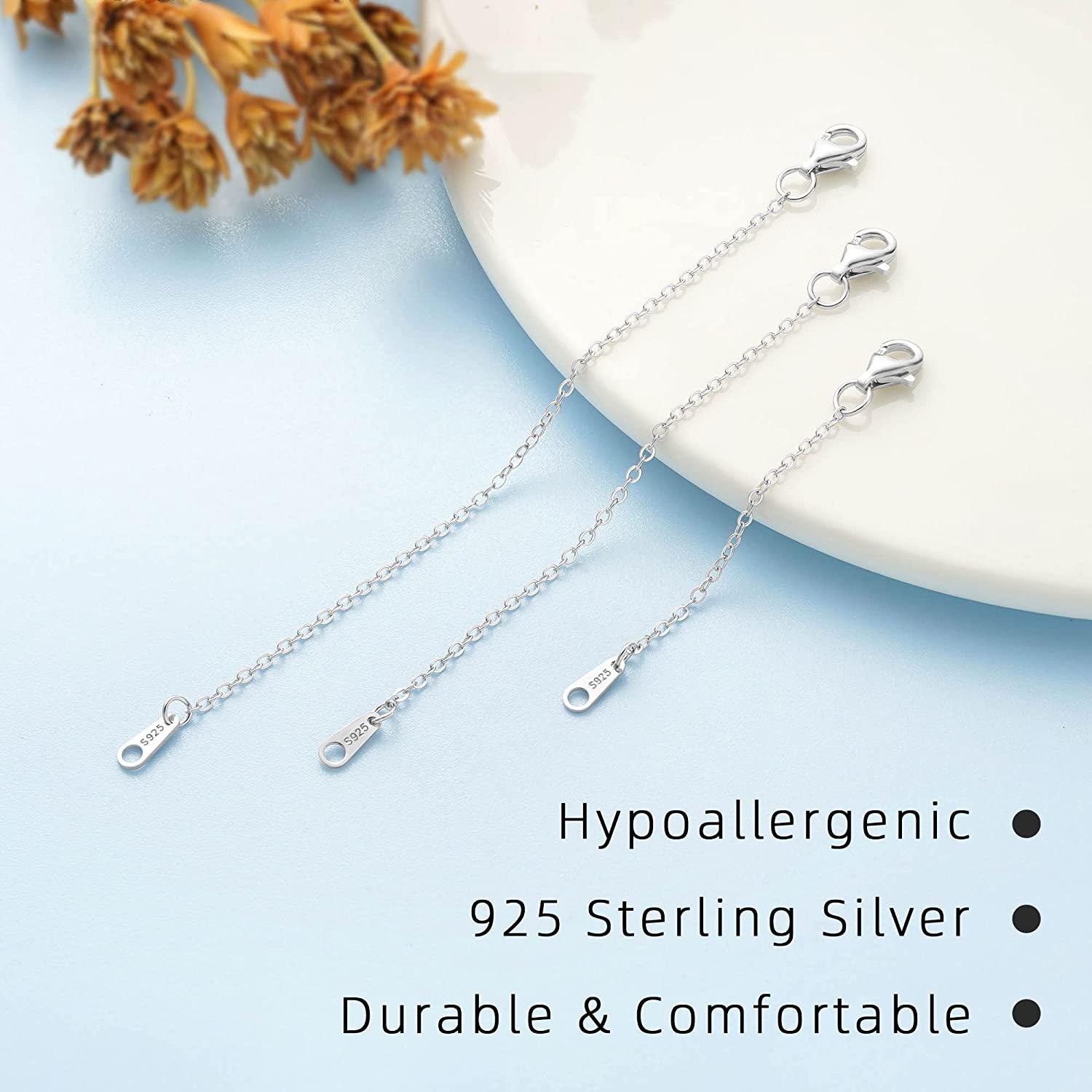 925 Sterling Silver Necklace Extender Sterling Silver Necklace Chain  Extenders for Necklaces 2, 3, 4 Inches
