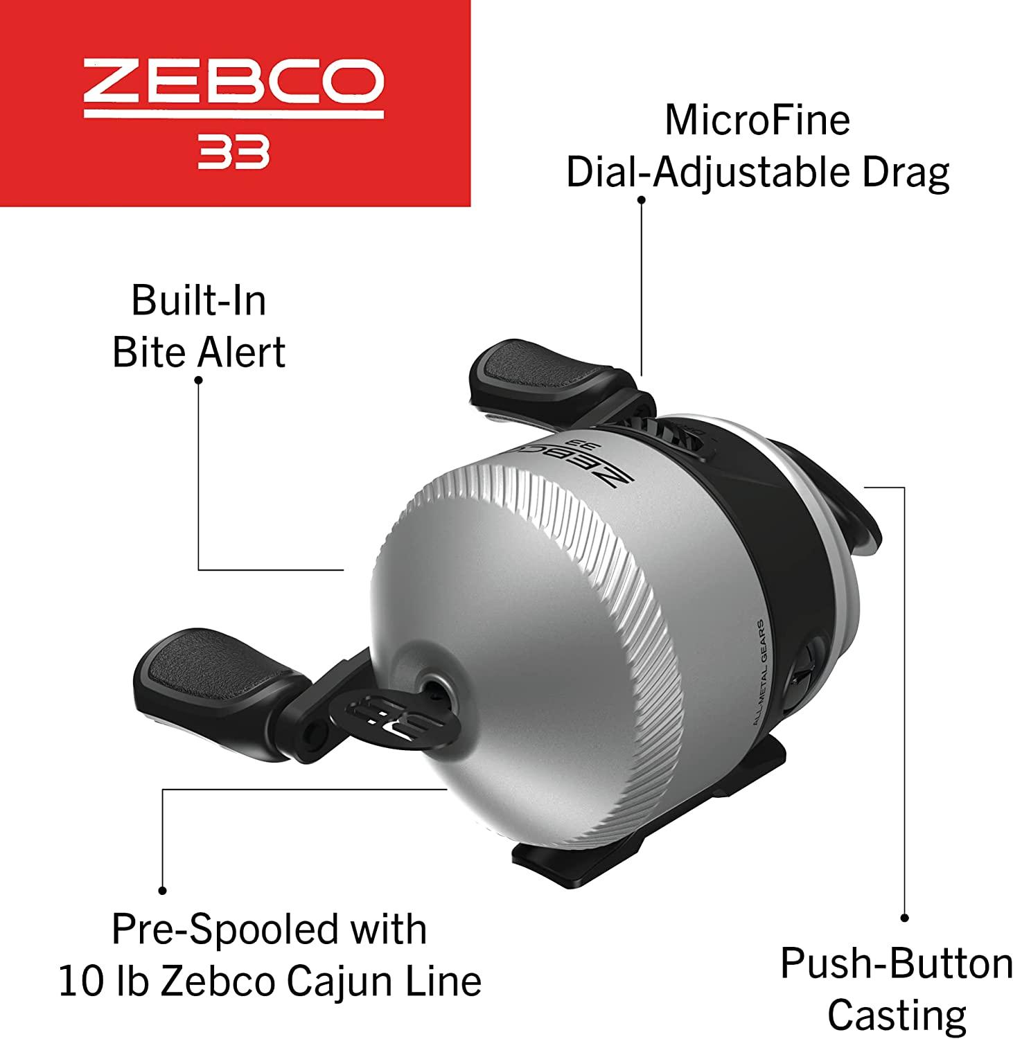 Zebco 33 Spincast Fishing Reel Quickset Anti-Reverse with Bite