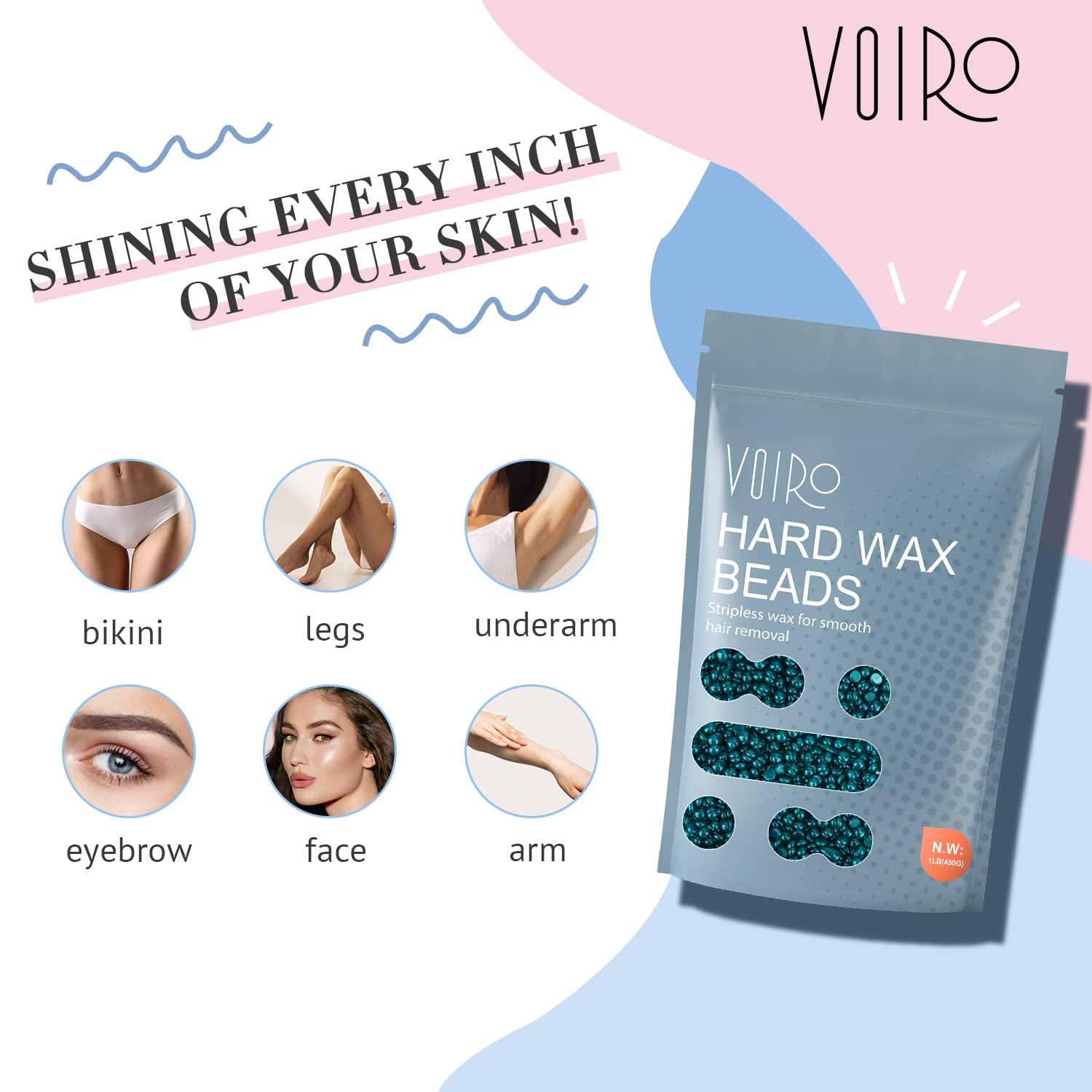 Wax Beads VOIRO 1 LB Hard Wax Beans for Hair Removal Brazilian