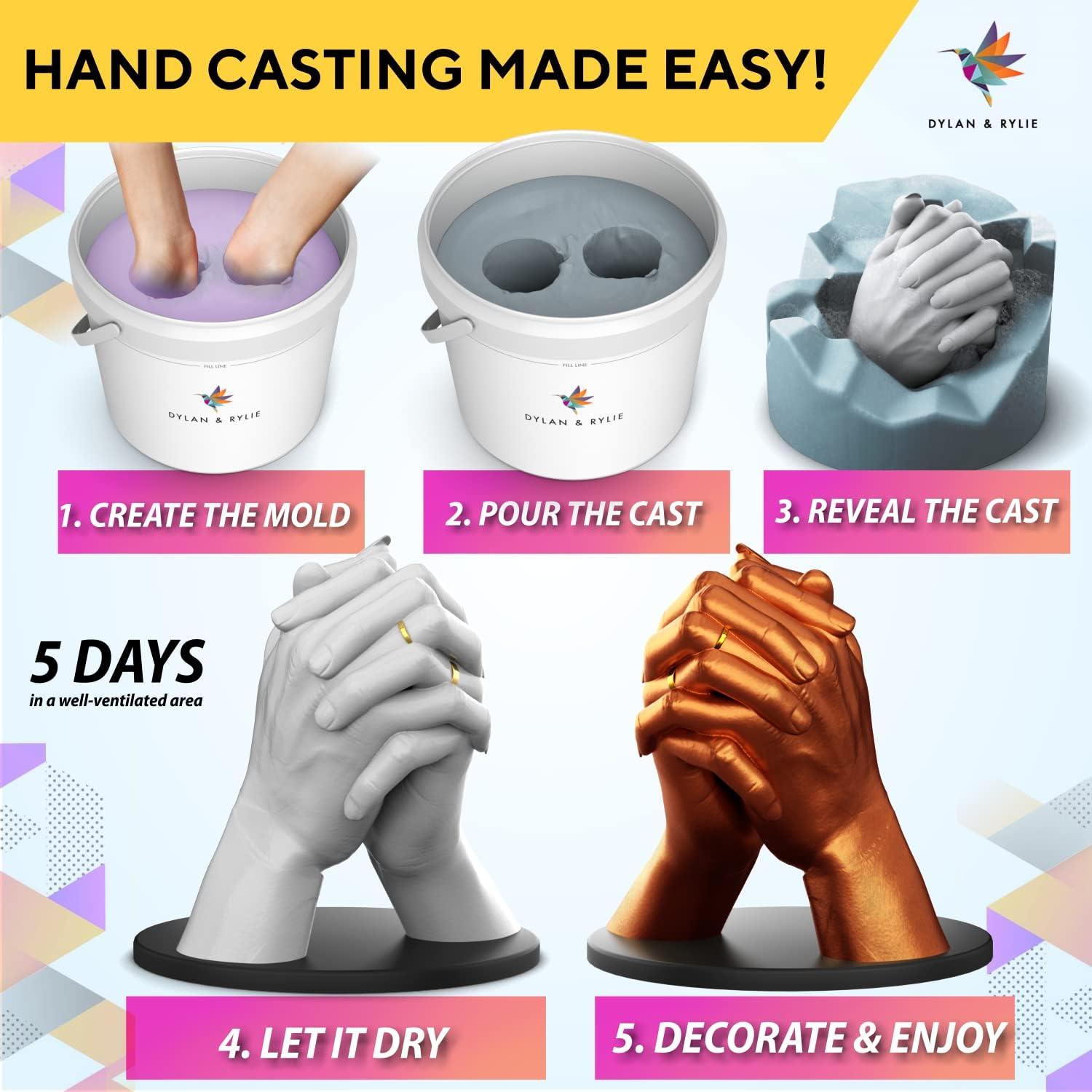 Hand Casting Kit Couples| Keepsake Hands Mold kit, DIY Plaster Statue  Molding Kit | Anniversary for Men, Women | Birthday Gift| Wedding Gift