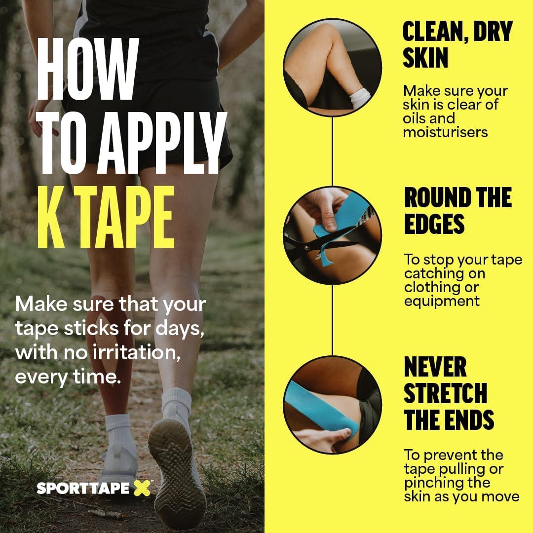 SPORTTAPE Kinesiology Sports Tape 5m Roll Punk Physio & Sports