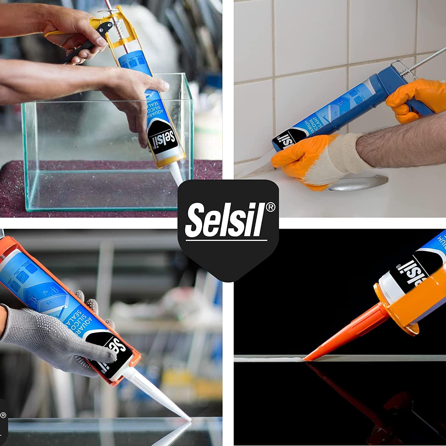 SELSIL Aquarium Silicone Clear Sealant High Elasticity, Safe for Fish