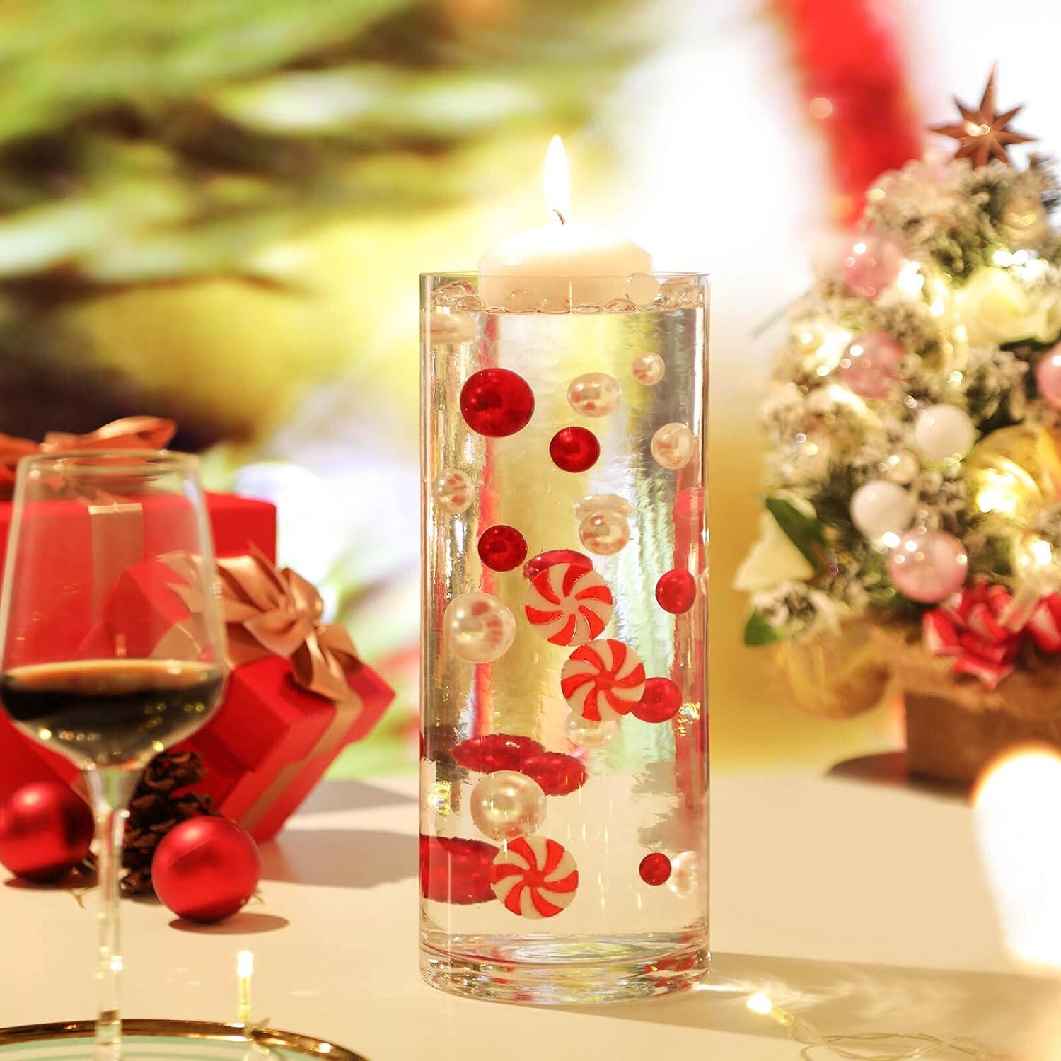 Lingouzi Christmas Vase Filler Beads Floating Pearls Water Gel Beads For  Vase Filler Table Centerpiecesadd a strong Christmas theme atmosphere