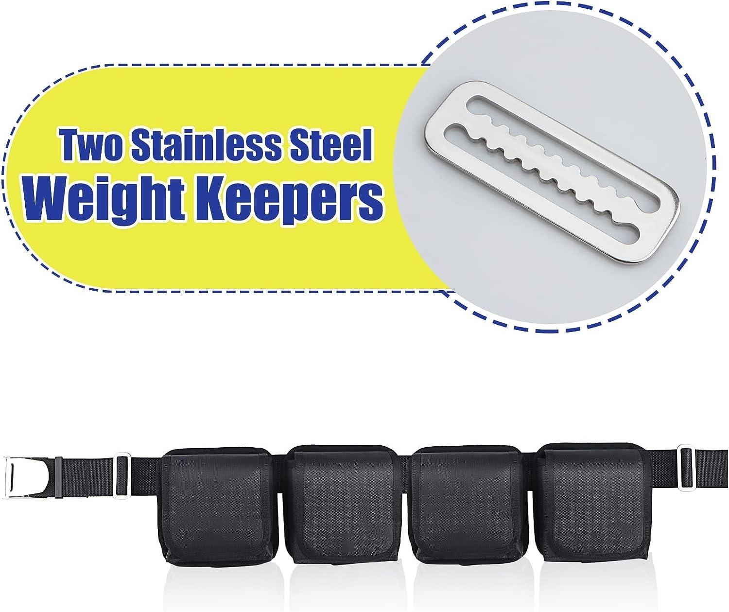 Scuba Weight Belt with 4 Detachable Pockets and QuickRelease Buckle