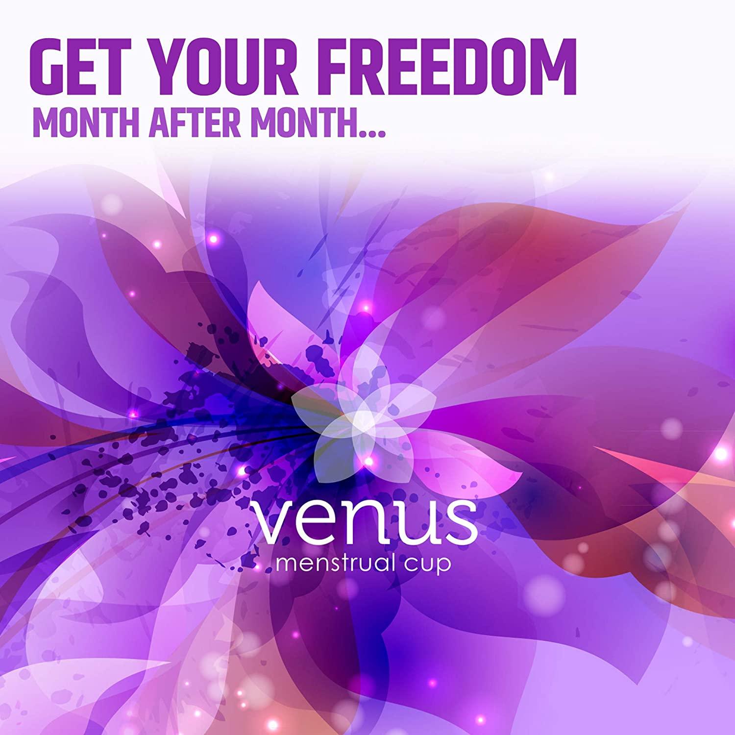 Venus Large Menstrual Cup High Capacity for Heavy Flow Made in USA 100 Medical Grade