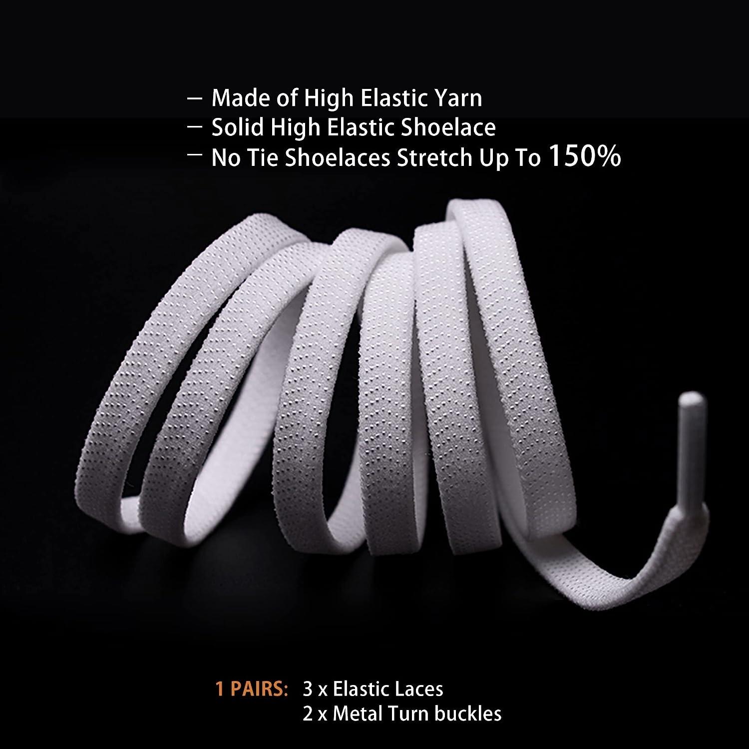 anan520 Elastic Shoelaces No-Tie Lacing System for Kids and Adult Shoes, Elastic Shoe Laces for Sneakers Black