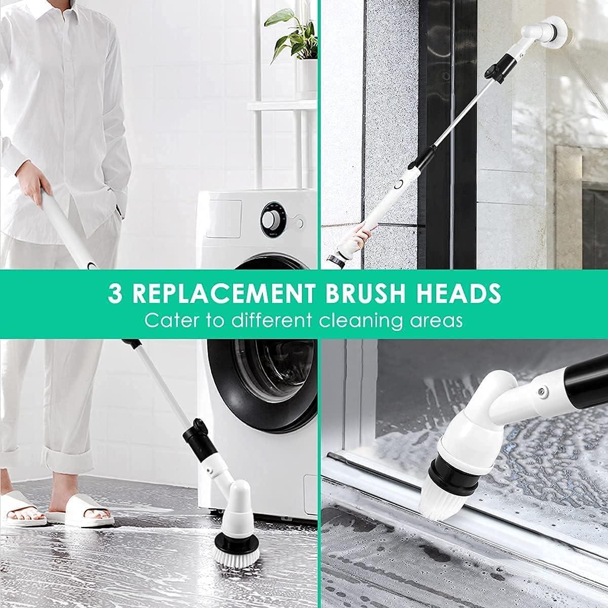 GOFOIT Spin Scrubber 360-degree Cordless Electric Rotary Scrubber Power  Scrubber with Long Handle and Cordless Shower Tub and Tile Scrubber  Equipped with 3 Multi-Purpose Cleaning Brush Heads