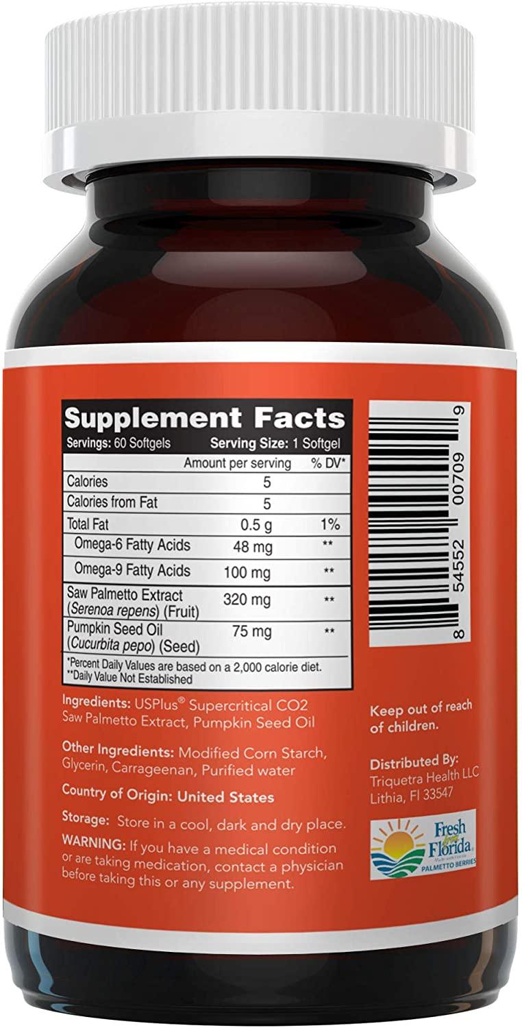 Saw Palmetto Extract 10X Potency + Pumpkin Seed Oil Prostate Health