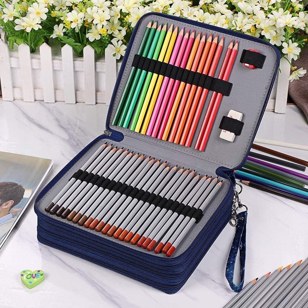 BTSKY Colored Pencil Case- 200 Slots Pencil Holder Pen Bag Large