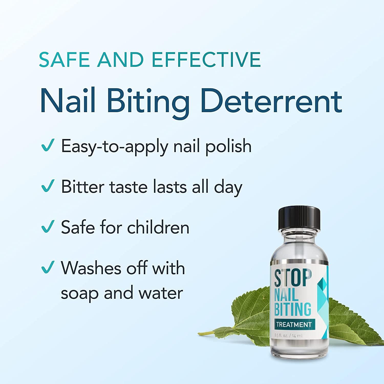 STOP NAIL BITING Treatment Nail Polish To Help Stop Biting Nails, Bitter Taste, Easy To Apply