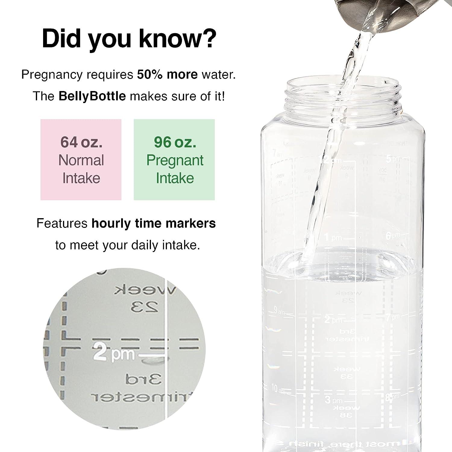 Belly Bottle Pregnancy Water Bottle Intake Tracker with Weekly Milestone  Stickers (BPA-Free) Pregnancy Gifts for First time Moms Must Haves  Essentials - Clear (Clear)