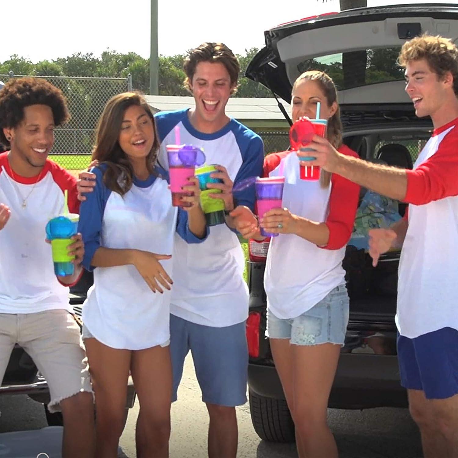 Snackeez Travel Snack & Drink Cup with Straw Pink Large (Pack of 1)