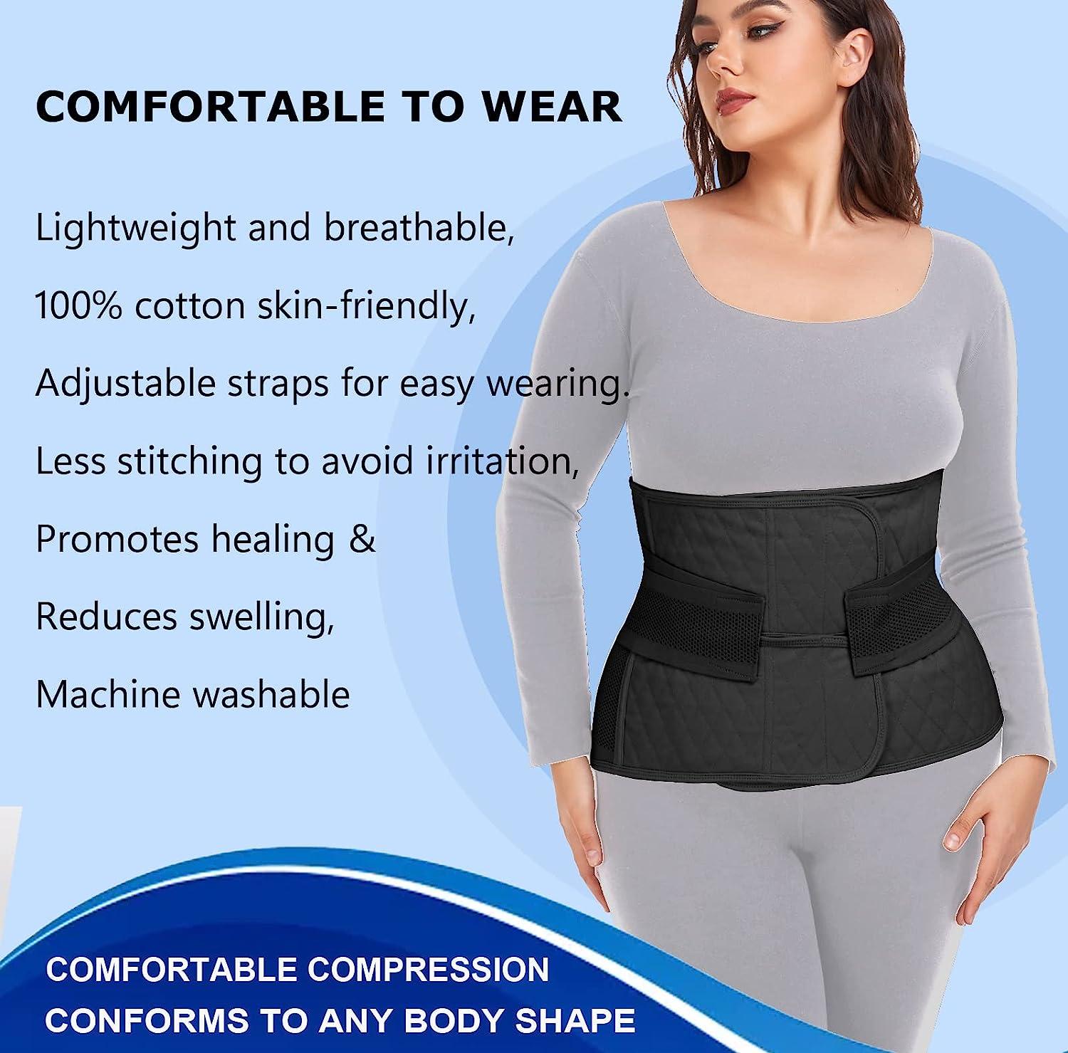 Abdominal Binder Post Surgery for Men and Women Postpartum Belly Band  Hernia Belt Stomach Compression Wrap for Hernia Surgery C-Section Natural  Birth Abdominal Injuries Black XXL Black For waistline 48-64 2X-Large
