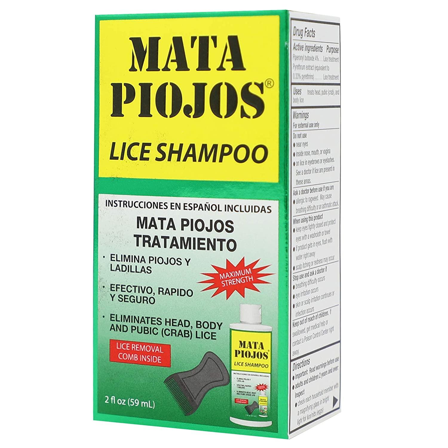 Mata Piojos, Lice and Nit Treatment Shampoo, For Kids and Adults, 2 FL