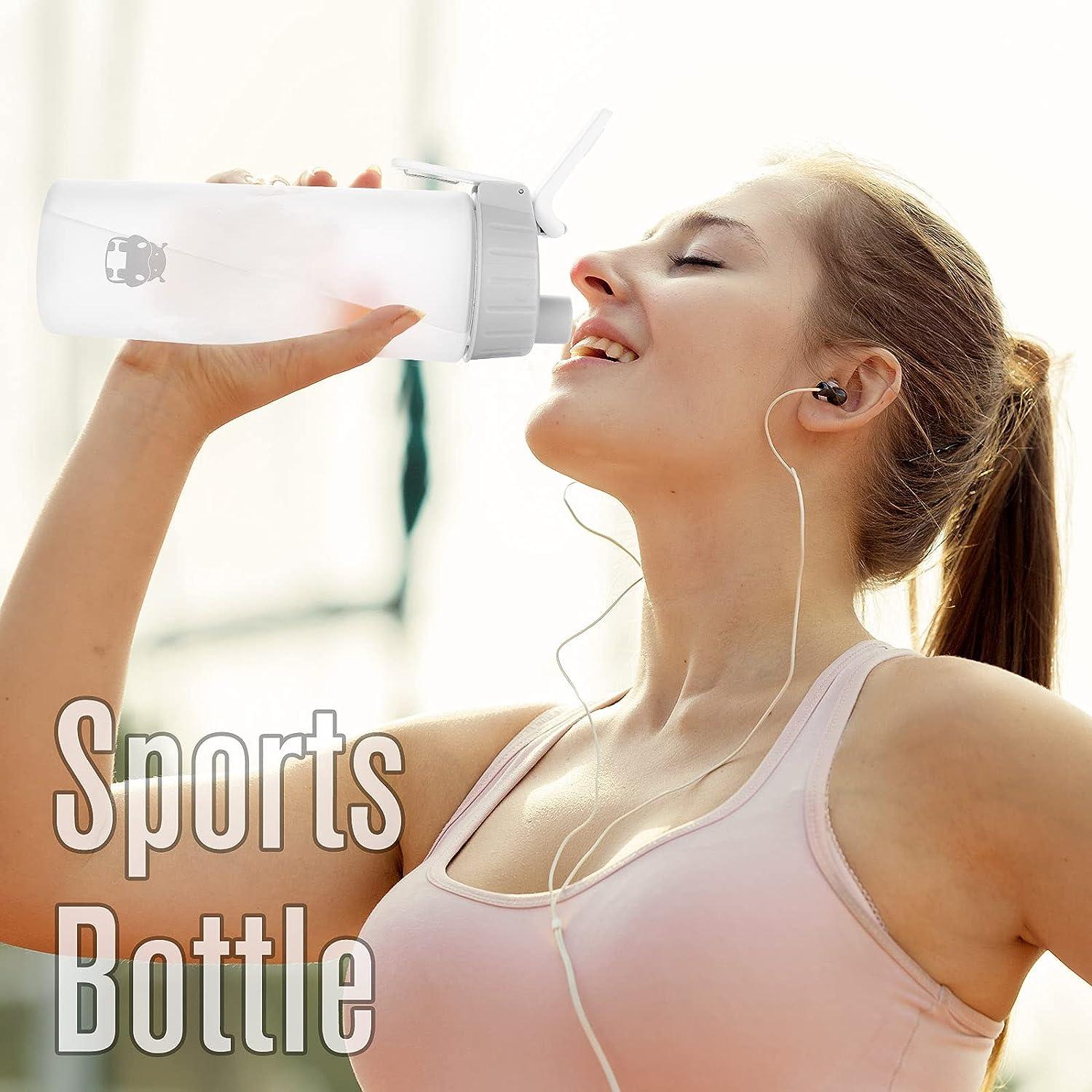 Women Sports Water Bottle Girls Protein Shaker Bottles With Mixing