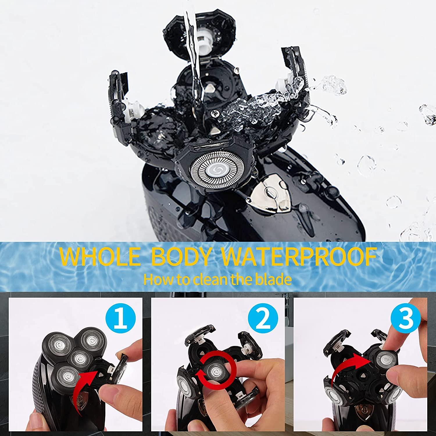 6in1 Head Shaver for Bald Men Cordless Waterproof Design Electric