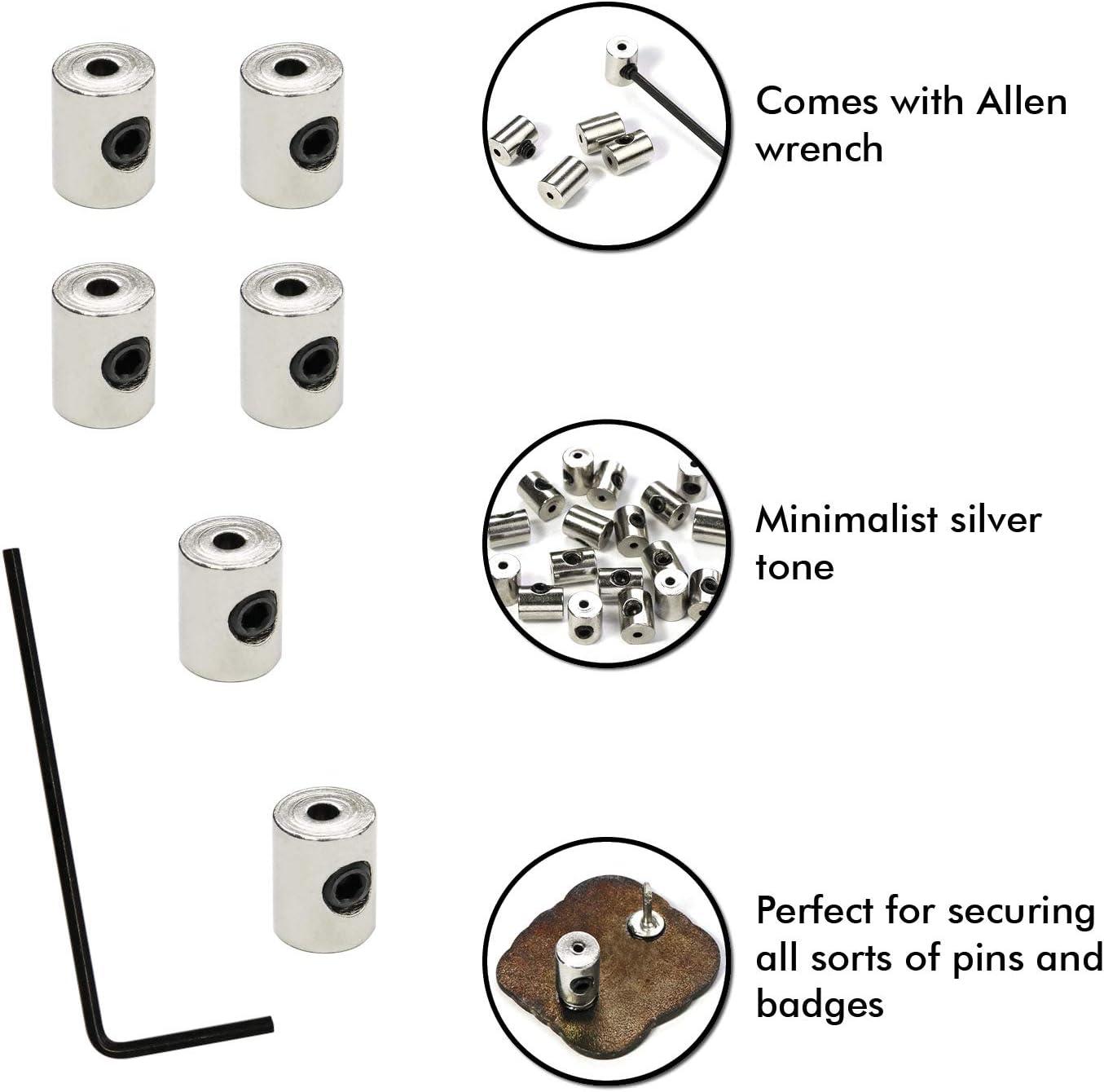 60 pezzi Pin keeper Pin Lock Pin Back per LATCH con chiave 9x5.5mm rullini accessori speciali per Badge con fibbia posteriore  36