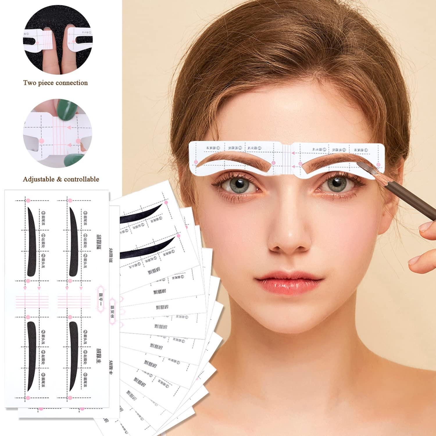 Eyebrow Stencil 12 eyebrow shapes 48 Pairs Reusable Eyebrow Ruler