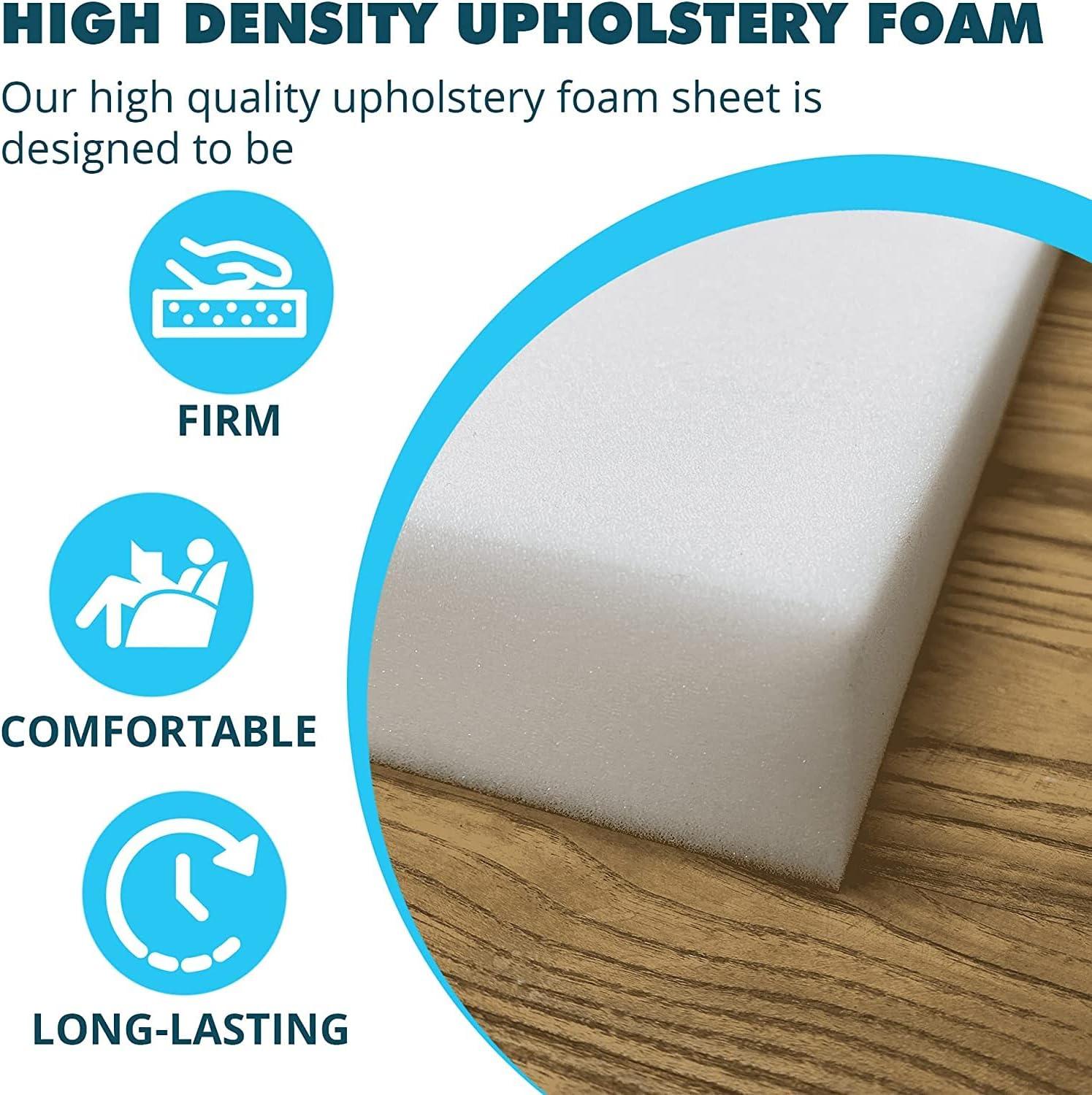 Foamy Foam High Density 1 inch Thick, 24 inch Wide, 72 inch Long Upholstery  Foam, Cushion Replacement