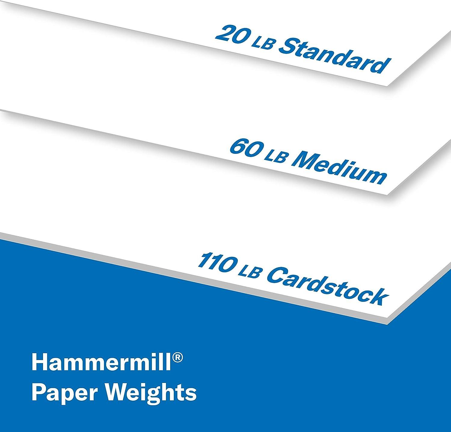 Hammermill White Cardstock 110 Lb 8.5 x 11 Colored Cardstock 1 Pack (200  Sheets) - Thick Card Stock Made in the USA 168380R 1 Pack