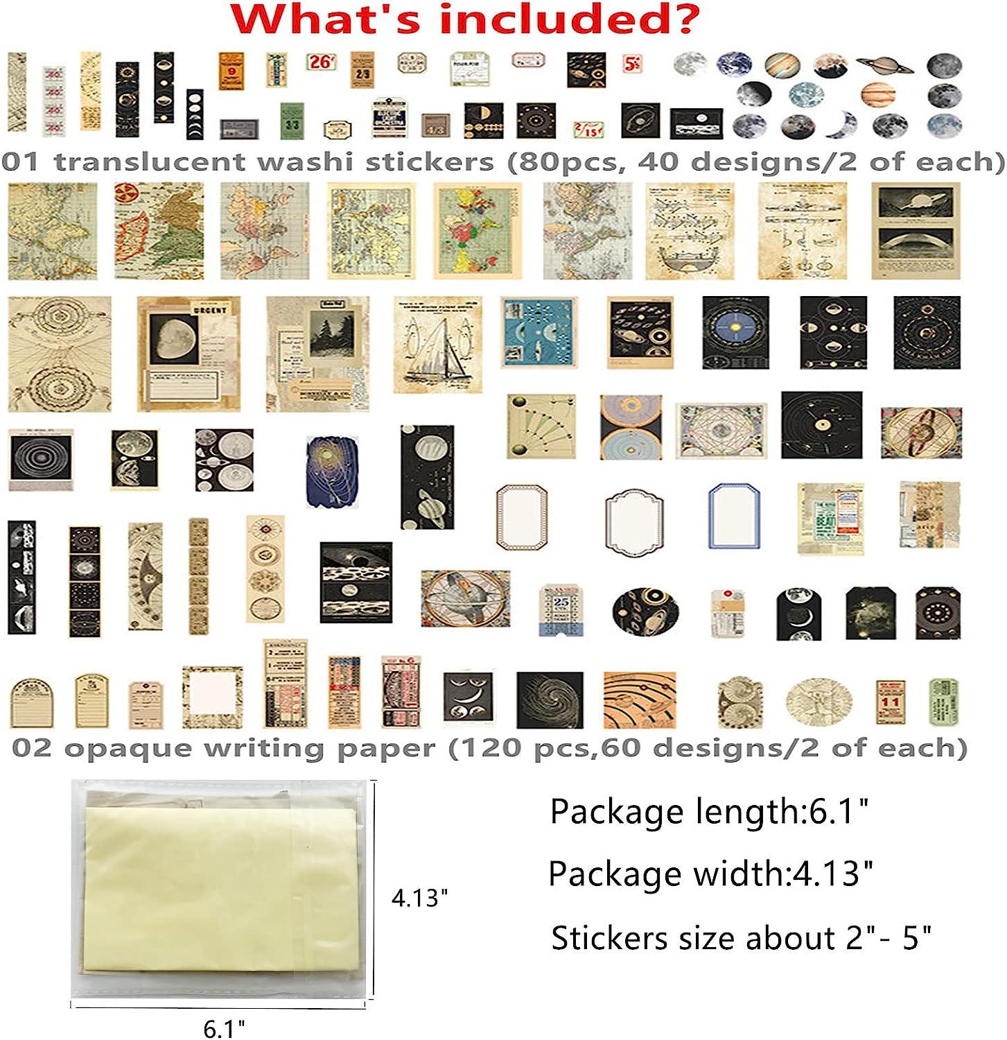 50 Sheets Vintage Scrapbook Stickers for Journaling,Vintage Scrapbooking  Quote Stickers for Junk Journal Supplies,DIY Craft Phrase Stickers for