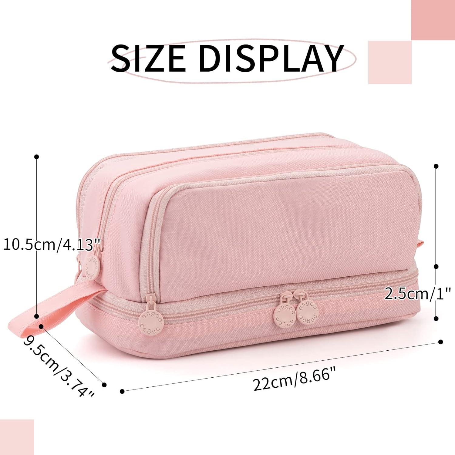 CICIMELON Large Capacity Pen Pencil Case with 4 Compartments Multi-Slot  Pencil Pouch Bag Aesthetic School Supplies Organizer for Teen Girls Women  Adults (Pink)