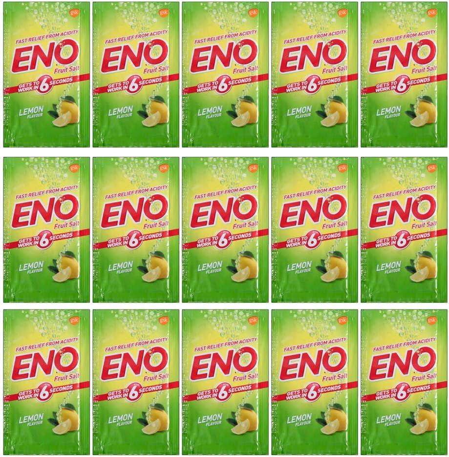 15 X Eno Fruit Salt Antacid Instant Acidity Relief Lemon (Lime) Flavour