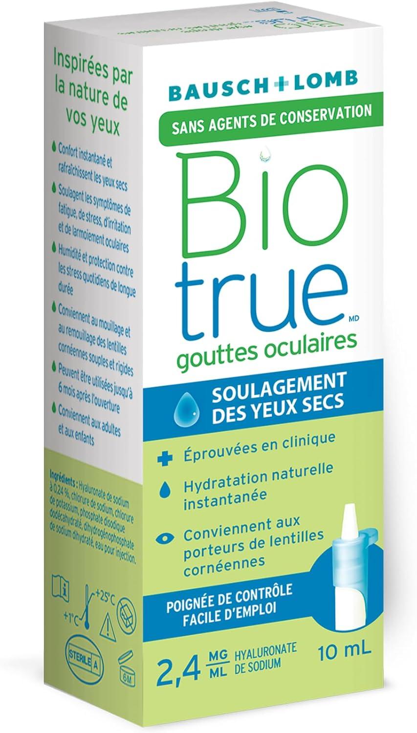 Biotrue Preservative Free Eye Drops for Dry Eyes Natural Moisturizer  Hyaluronic Acid Lubricating Eye Drop for Long-Lasting Dry Eye Symptom  Relief Preservative-Free MultiDose System 10mL Preservative Free 10 mL