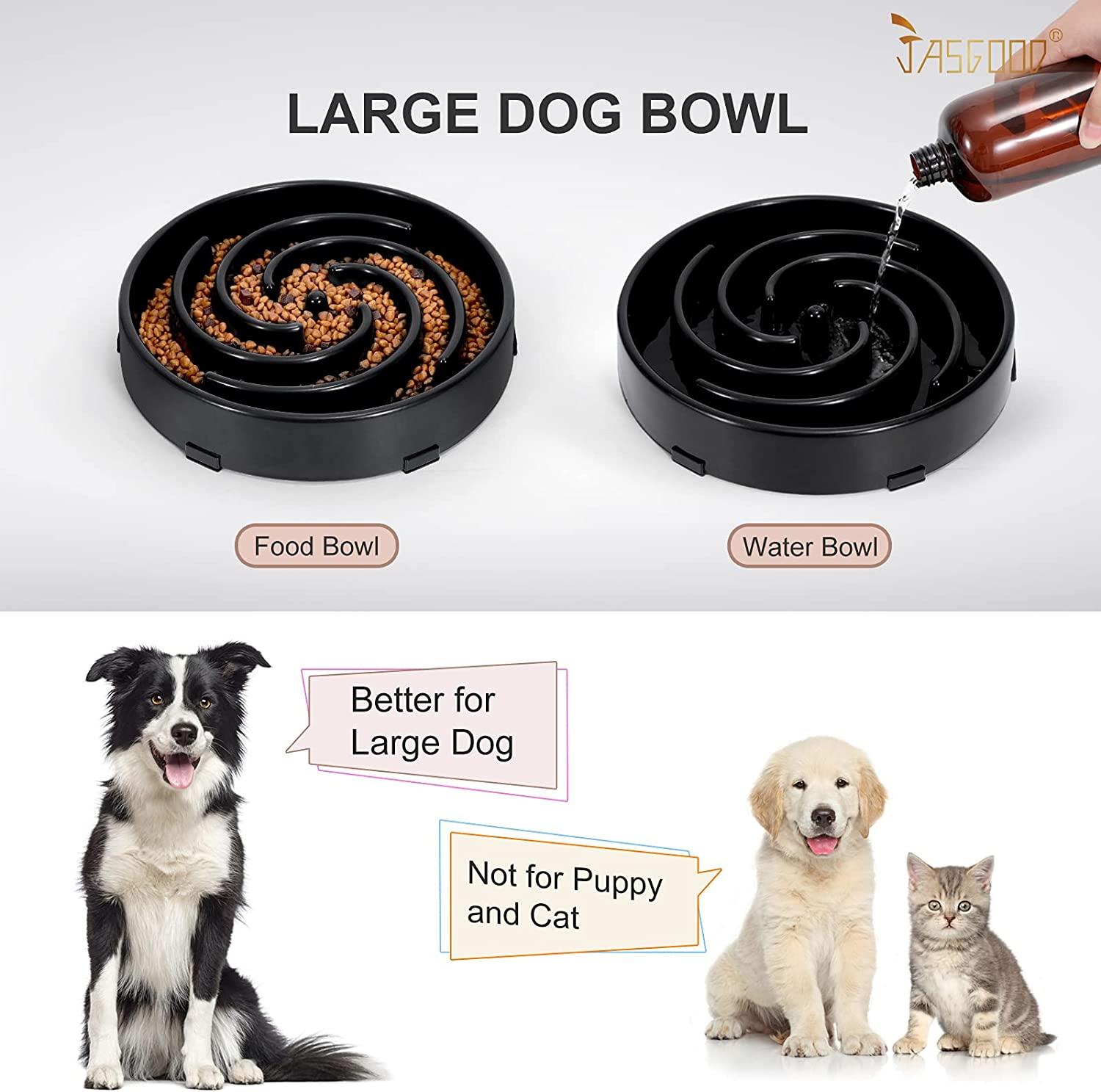 JASGOOD Slow Feeder Dogs Bowl for Large Dogs,Anti-Gulping Pet