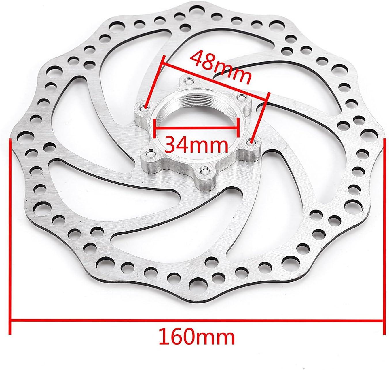 BlueSunshine Front Back 160mm Disk Brake Kit for 80cc Gas Motorized Bicycle Freewheel Threaded Hubs 48mm Hole Distance