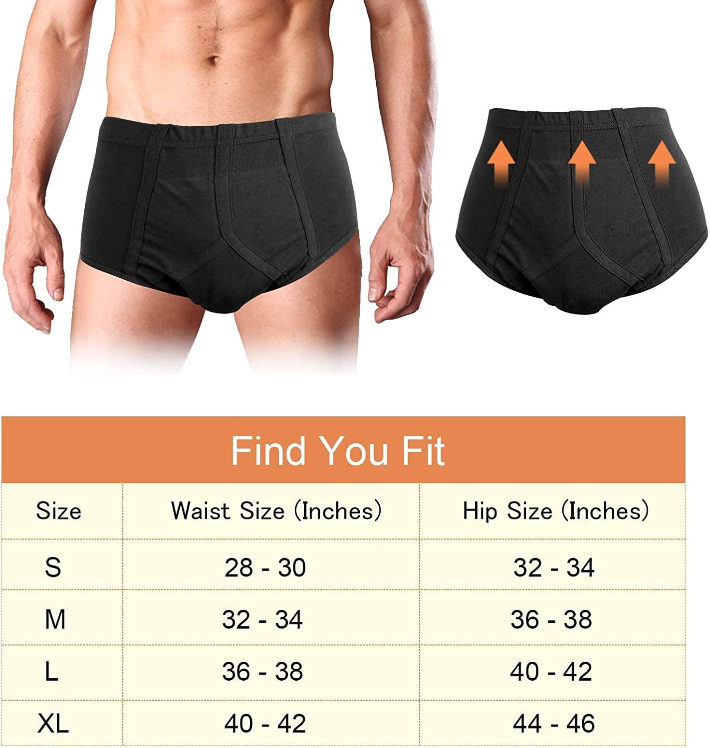 Incontinence Underwear for Men 2 Pack Washable Urinary Briefs with