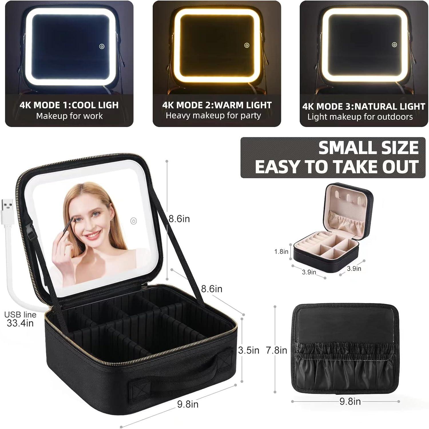 Small makeup case on sale with lights