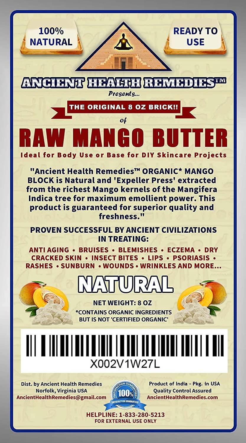 Organic Unrefined Raw MANGO BUTTER JAR/BLOCKS Bulk, Light Mango Aroma