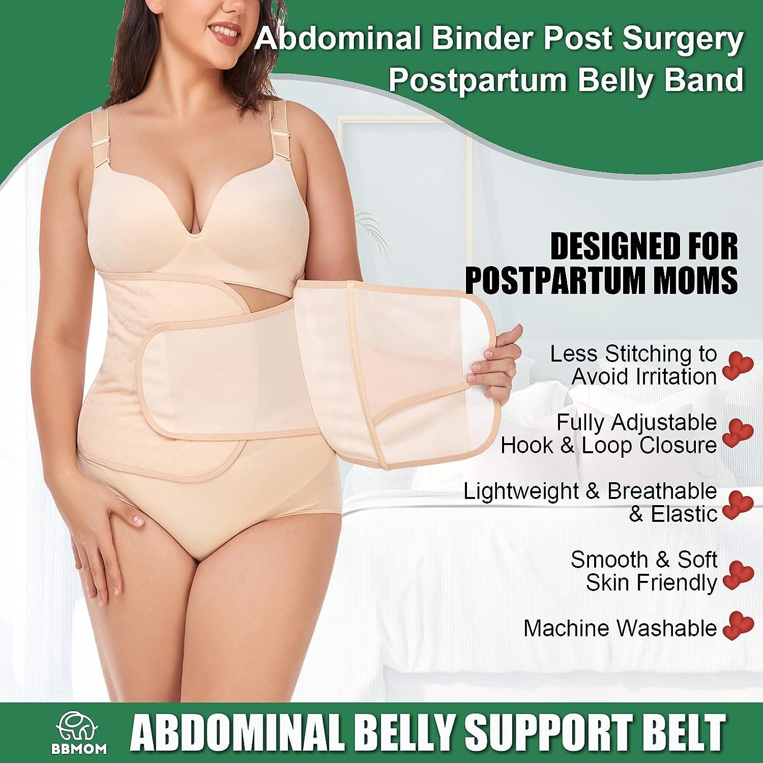 Postpartum Belly Band Abdominal Binder C-Section Recovery Belt Belly Wrap  Skin-Friendly Compression Wrap for Post Surgery Recovery (Medium Z-Beige)  Medium Z-beige