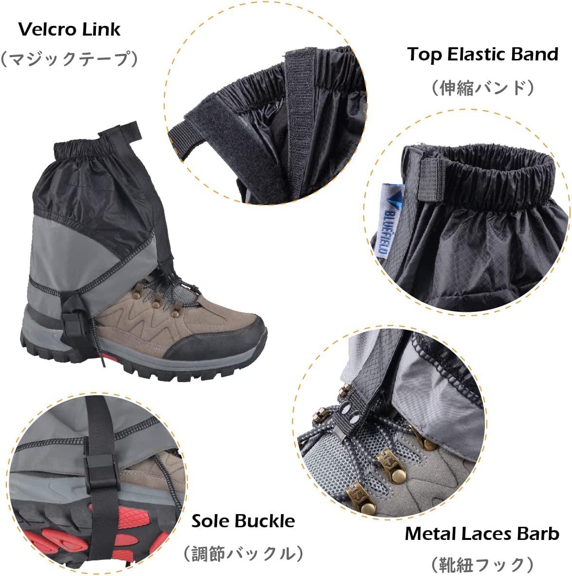 TRIWONDER Lightweight Waterproof Ankle Gaiters for Hiking Walking Backpacking Black/Gray