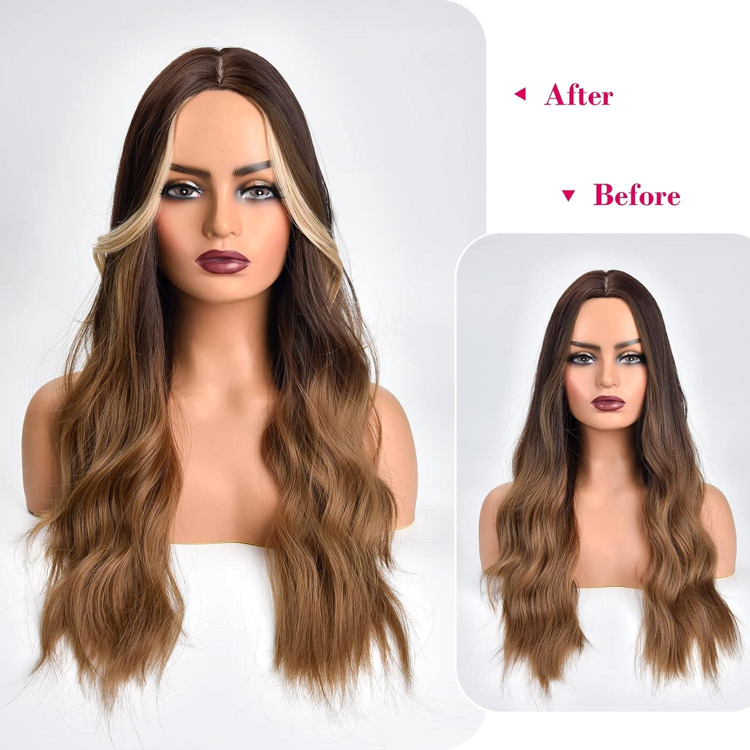 REECHO Long Side Air Bangs Wavy Curly Clip in Curtain Bangs Front Side ...