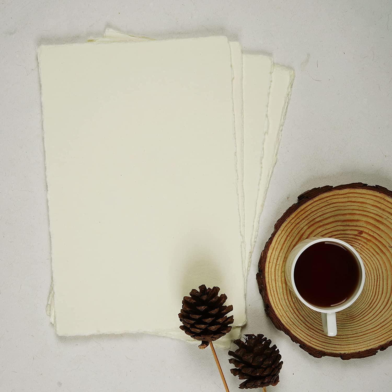 Leather Village - Handmade Cotton Watercolor Paper - 6 x 4 - 200 GSM -  Offwhite 