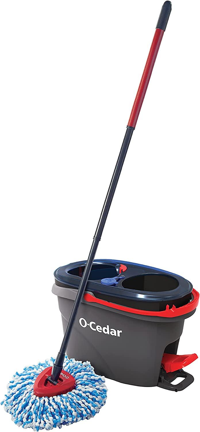 OCedar EasyWring RinseClean Microfiber Spin Mop & Bucket Grey