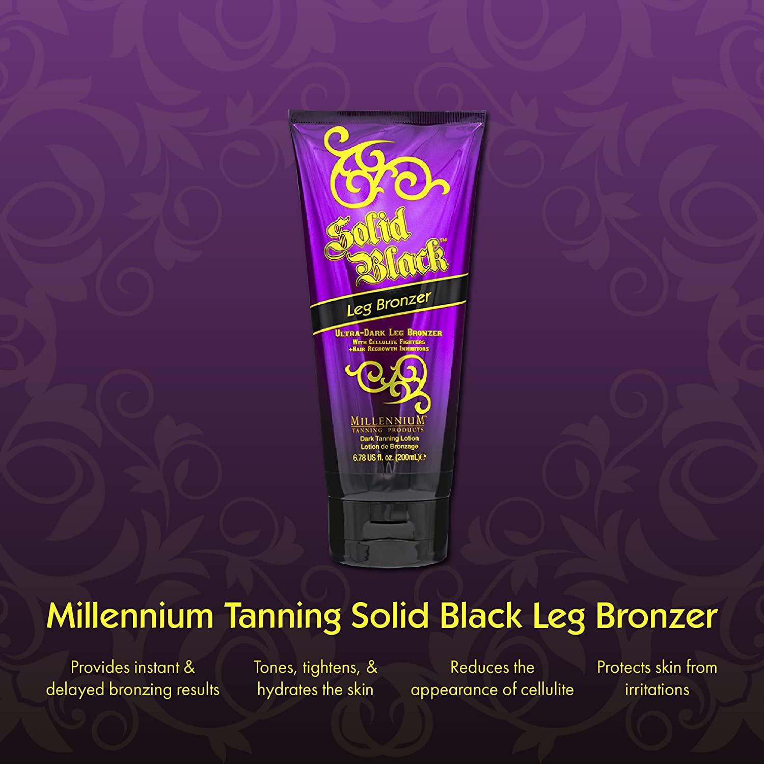 Millennium Tanning Solid Black Leg Bronzer Tanning Lotion w